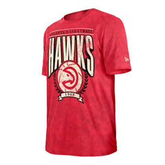 New Era Atlanta Hawks Throwback Vintage Boxy Mineral Wash T-Shirt Red
