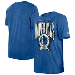 New Era Dallas Mavericks Throwback Vintage Boxy Mineral Wash T-Shirt Blue