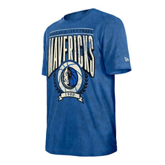 New Era Dallas Mavericks Throwback Vintage Boxy Mineral Wash T-Shirt Blue