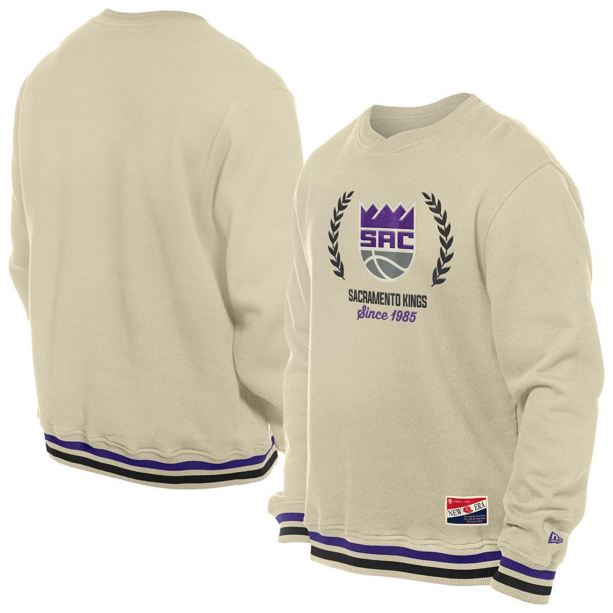 New Era Sacramento Kings Throwback Vintage Pullover Sweatshirt White
