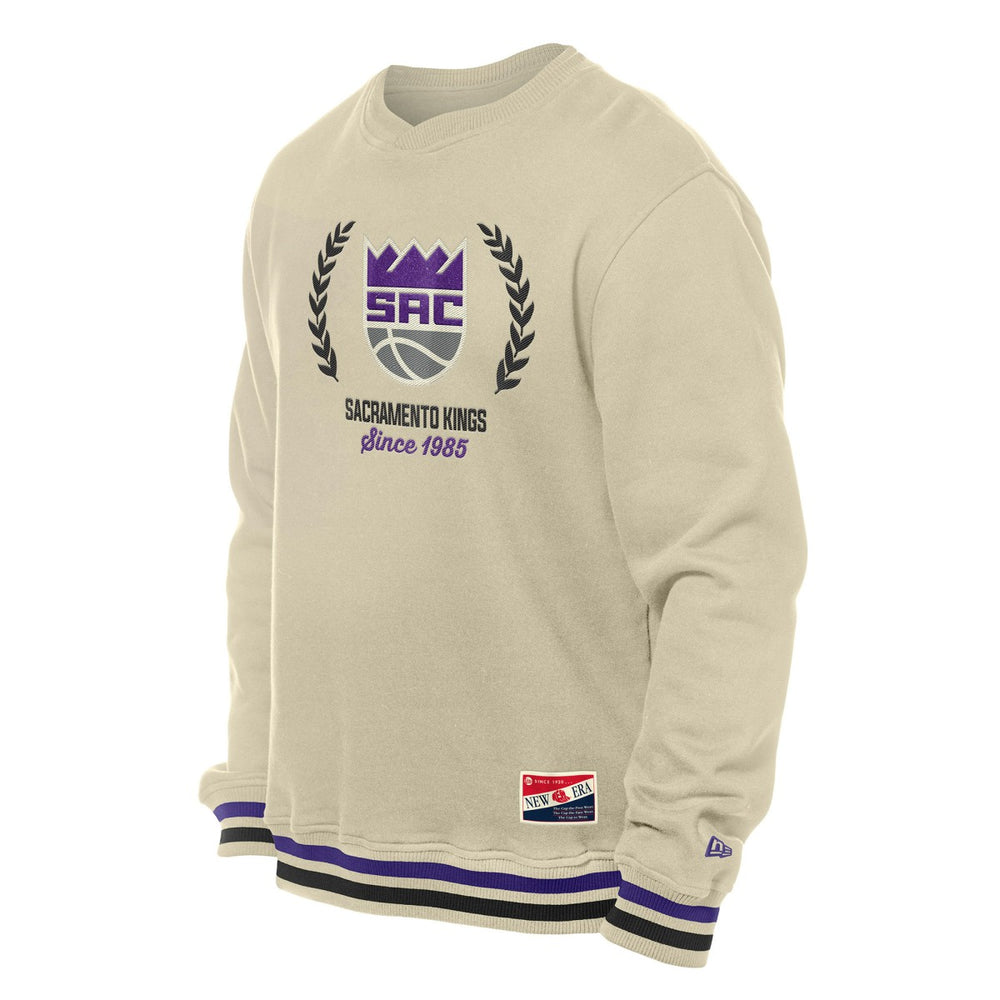 New Era Sacramento Kings Throwback Vintage Pullover Sweatshirt White