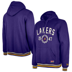 New Era Los Angeles Lakers Throwback Vintage Pullover Hoodie Purple