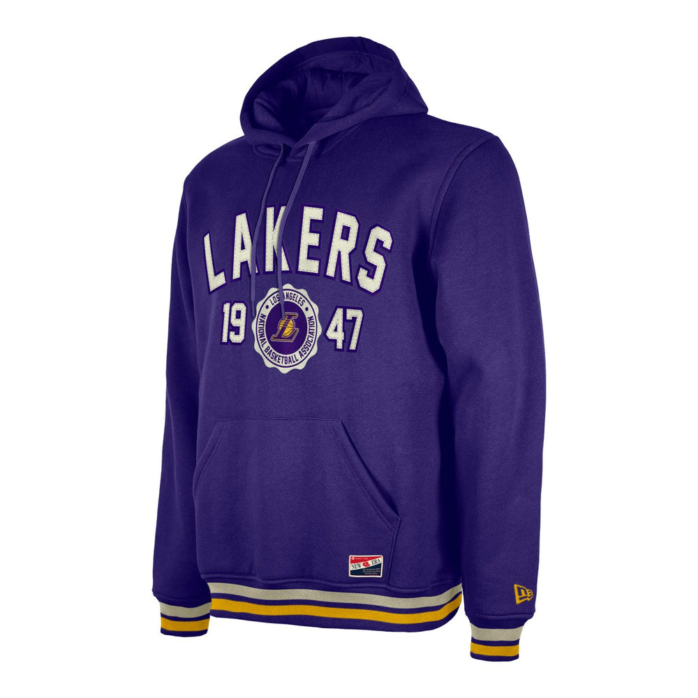 New Era Los Angeles Lakers Throwback Vintage Pullover Hoodie Purple