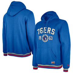 New Era Philadelphia 76ers Throwback Vintage Pullover Hoodie Royal