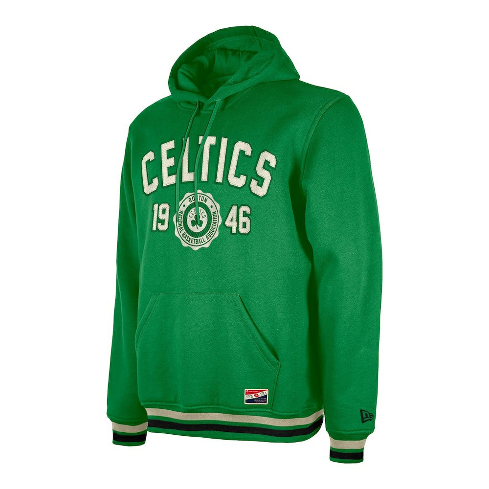 New Era Boston Celtics Throwback Vintage Pullover Hoodie Kelly Green