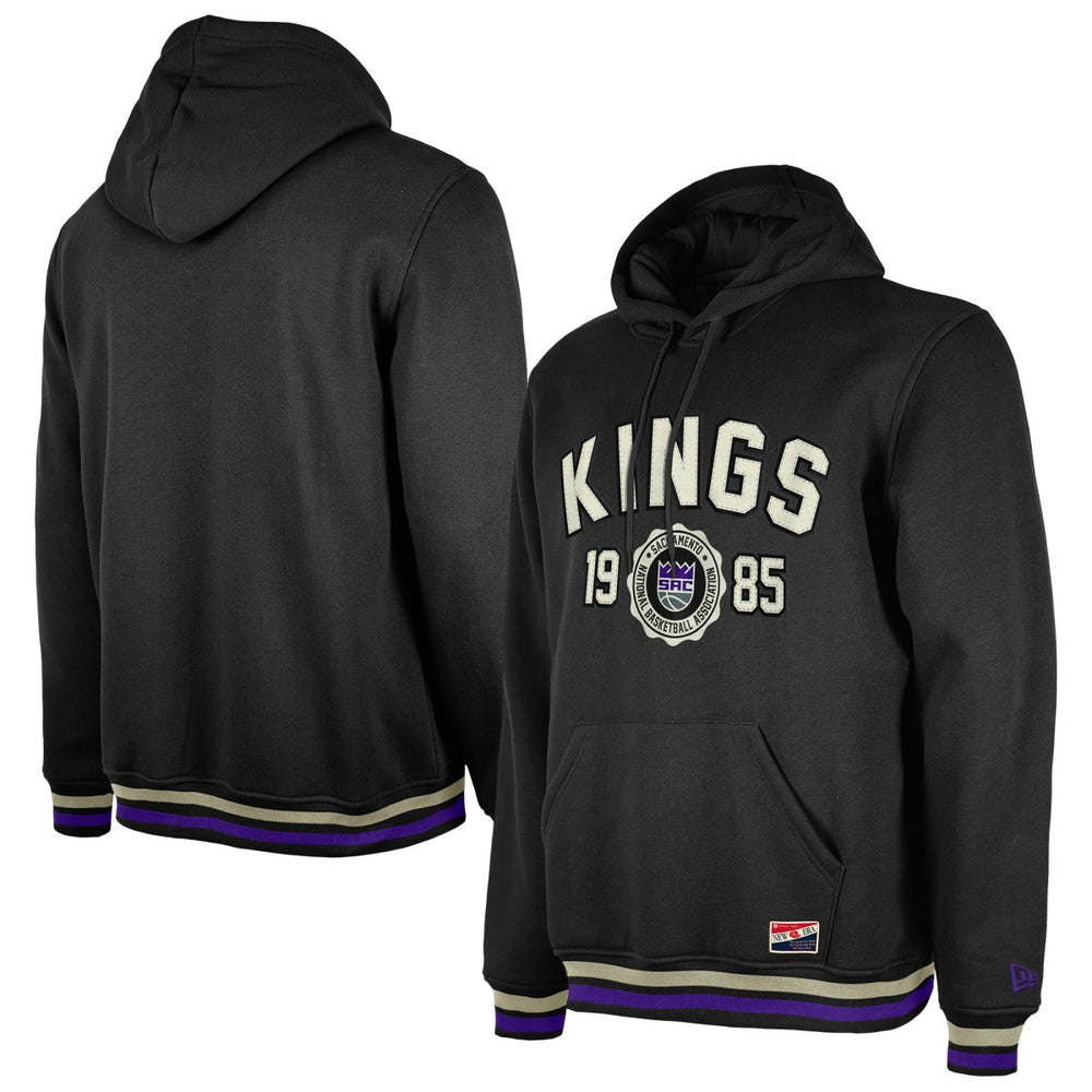 New Era Sacramento Kings Throwback Vintage Pullover Hoodie Black