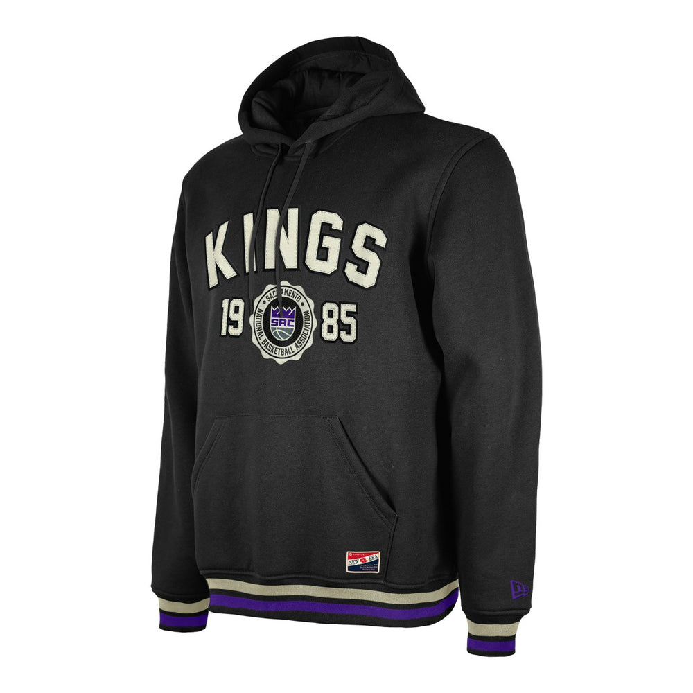 New Era Sacramento Kings Throwback Vintage Pullover Hoodie Black