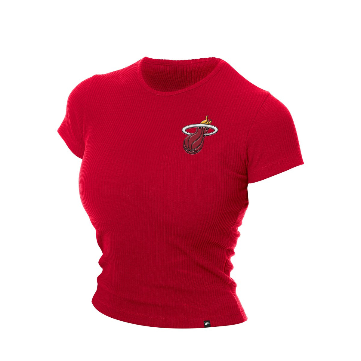 New Era Miami Heat Women's Leisure Collection Baby Doll Cropped T-Shirt Dark Red