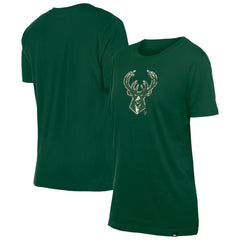 New Era Milwaukee Bucks Women's Glam Game Flower T-Shirt Hunter Green