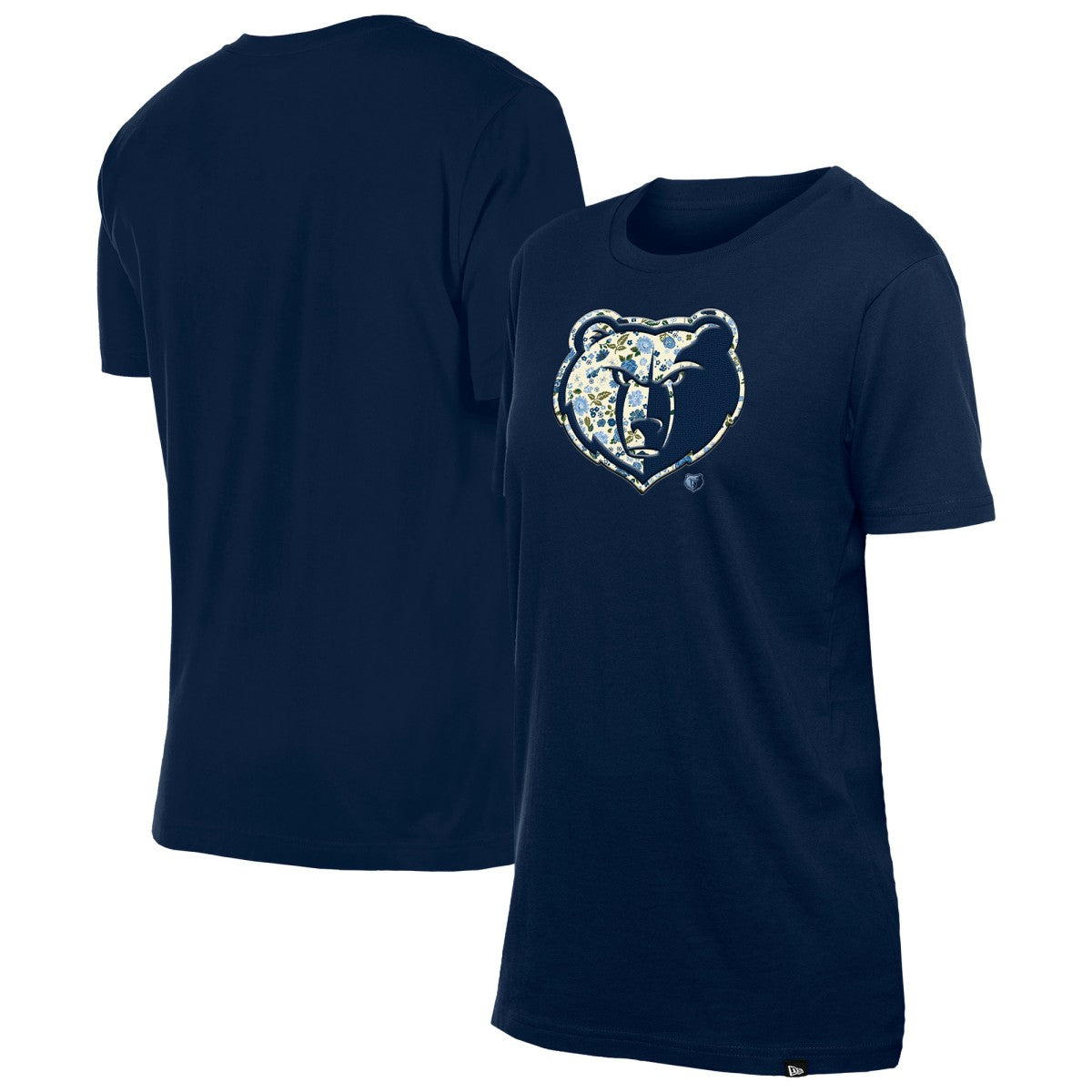 New Era Memphis Grizzlies Women's Glam Game Flower T-Shirt Navy