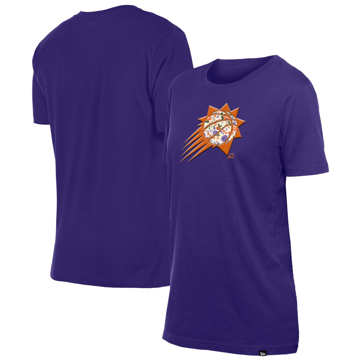 New Era Phoenix Suns Women's Glam Game Flower T-Shirt Purple