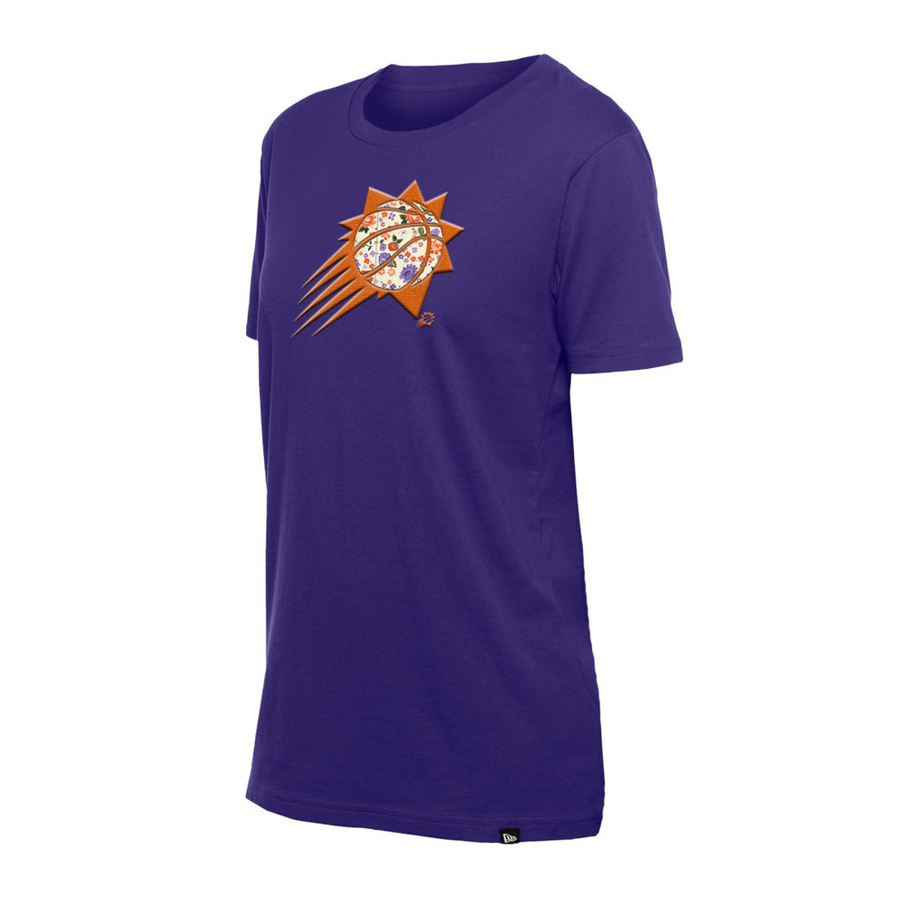 New Era Phoenix Suns Women's Glam Game Flower T-Shirt Purple