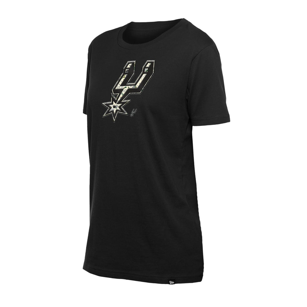 New Era San Antonio Spurs Women's Glam Game Flower T-Shirt Black