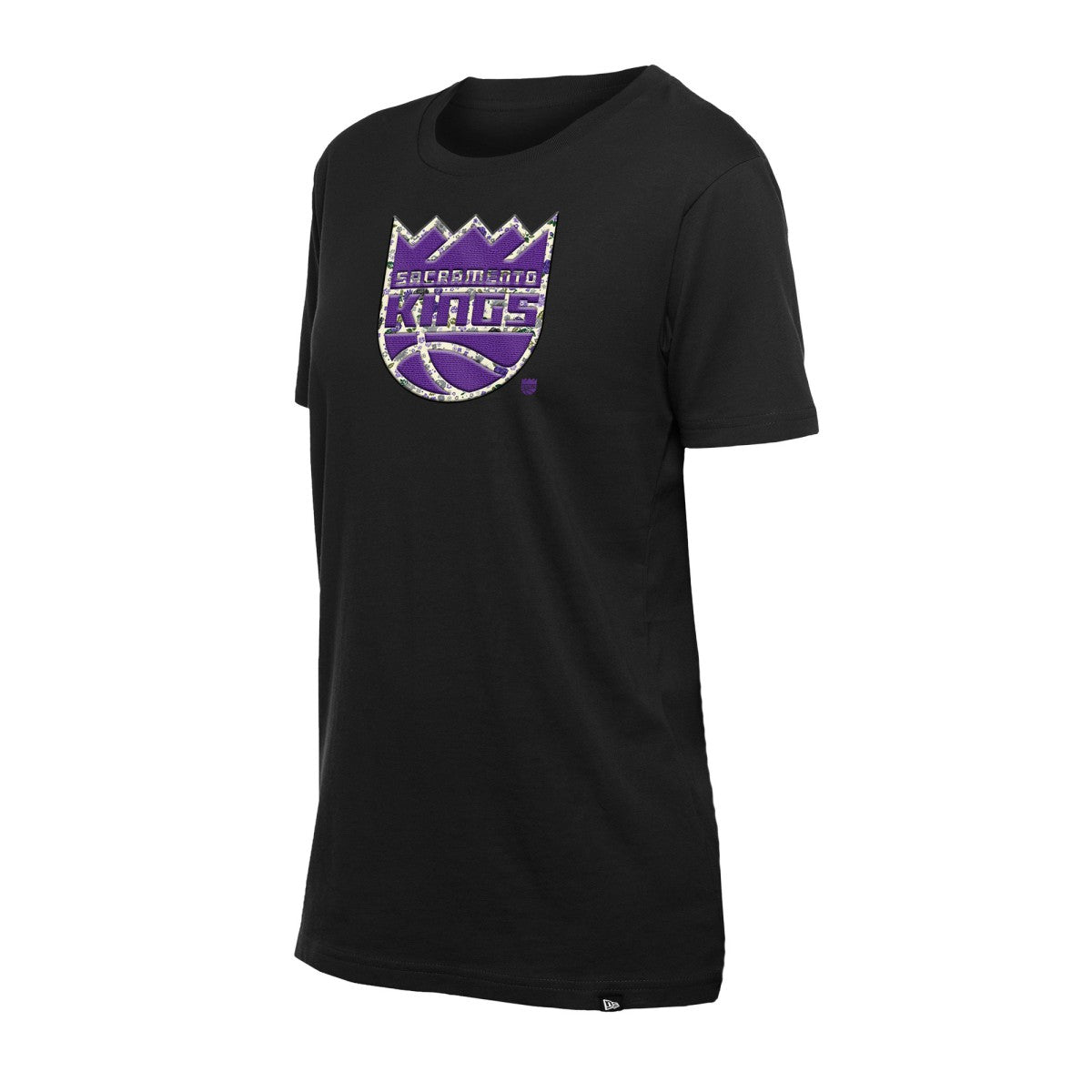New Era Sacramento Kings Women's Glam Game Flower T-Shirt Black