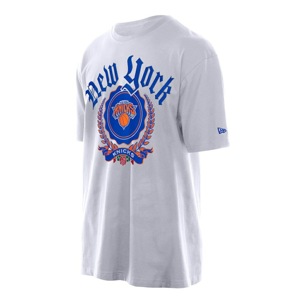 New Era New York Knicks Throwback Prep Oversized T-Shirt White