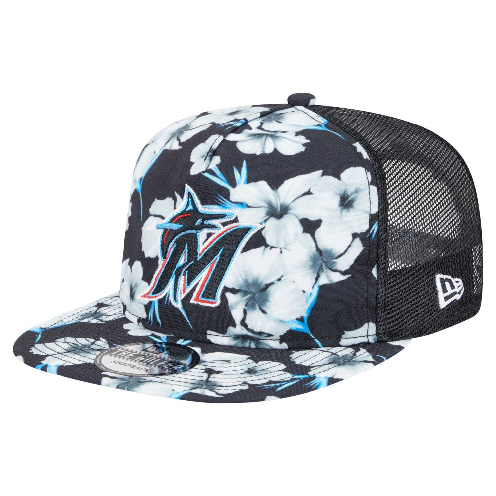 Miami Marlins New Era Adventure Pattern Golfer Trucker Snapback Hat Near Me