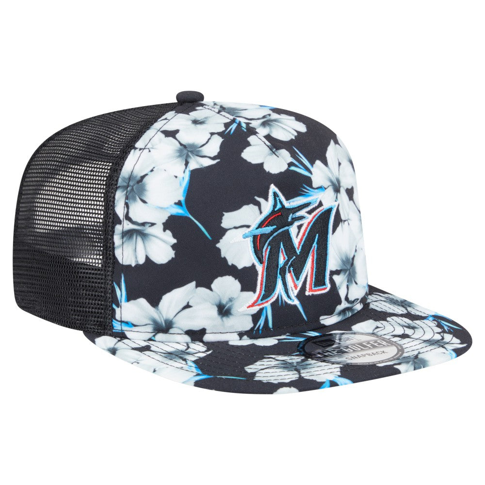 Miami Marlins New Era Adventure Pattern Golfer Trucker Snapback Hat Near Me