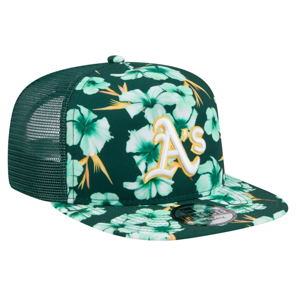 Athletics New Era Adventure Pattern Golfer Trucker Snapback Hat Sale
