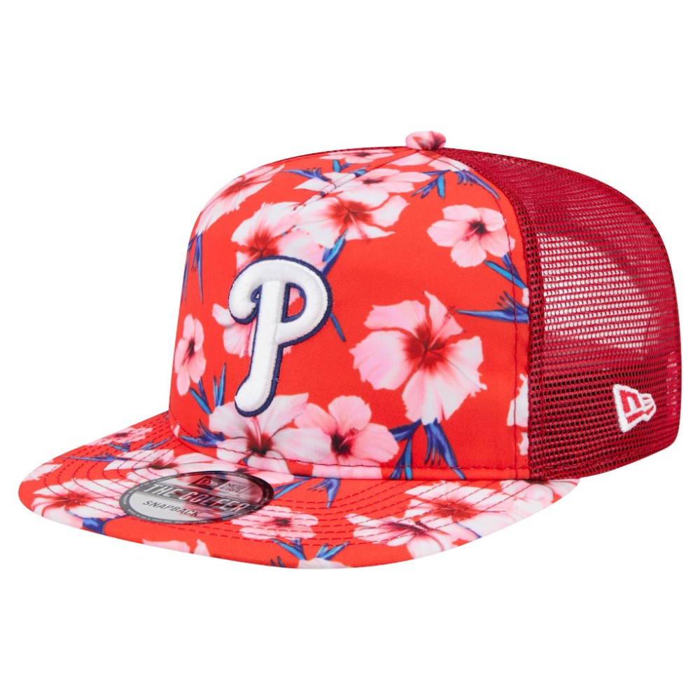 Philadelphia Phillies New Era Adventure Pattern Golfer Trucker Snapback Hat Online