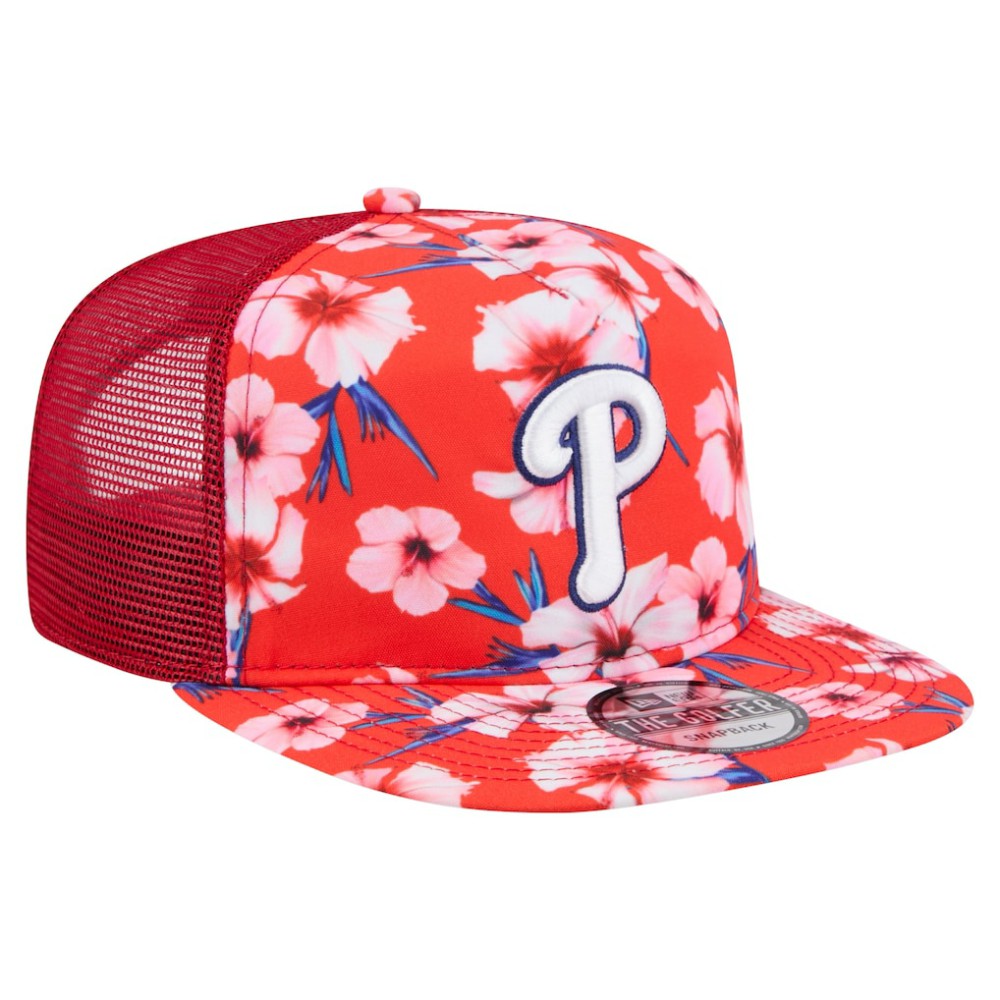 Philadelphia Phillies New Era Adventure Pattern Golfer Trucker Snapback Hat Online