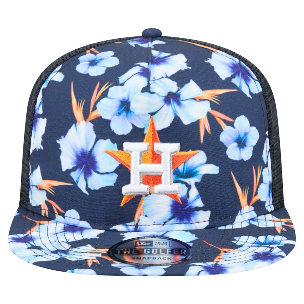 Houston Astros New Era Adventure Pattern Golfer Trucker Snapback Hat Sale