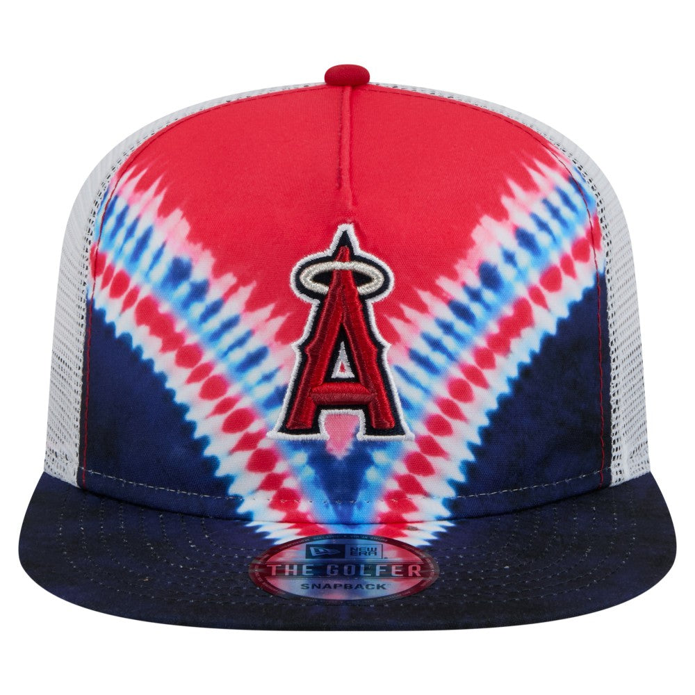 Los Angeles Angels New Era Tie-Dye Golfer Trucker Adjustable Hat Online