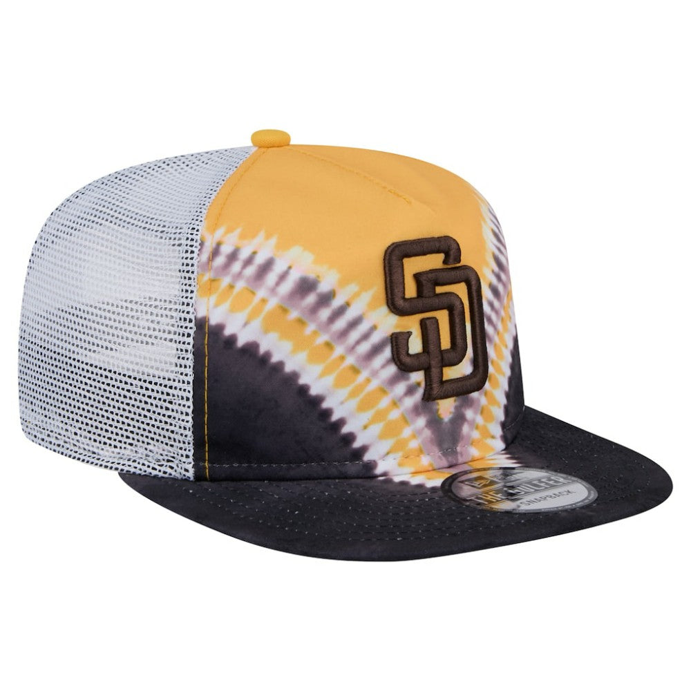 San Diego Padres New Era Tie-Dye Golfer Trucker Adjustable Hat Sale