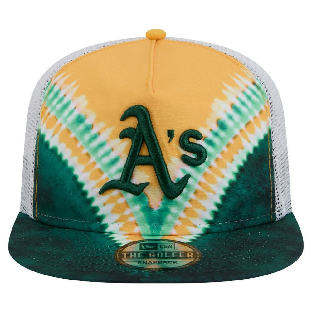 Athletics New Era Tie-Dye Golfer Trucker Adjustable Hat Near Me