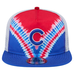 Chicago Cubs New Era Tie-Dye Golfer Trucker Adjustable Hat Outlet