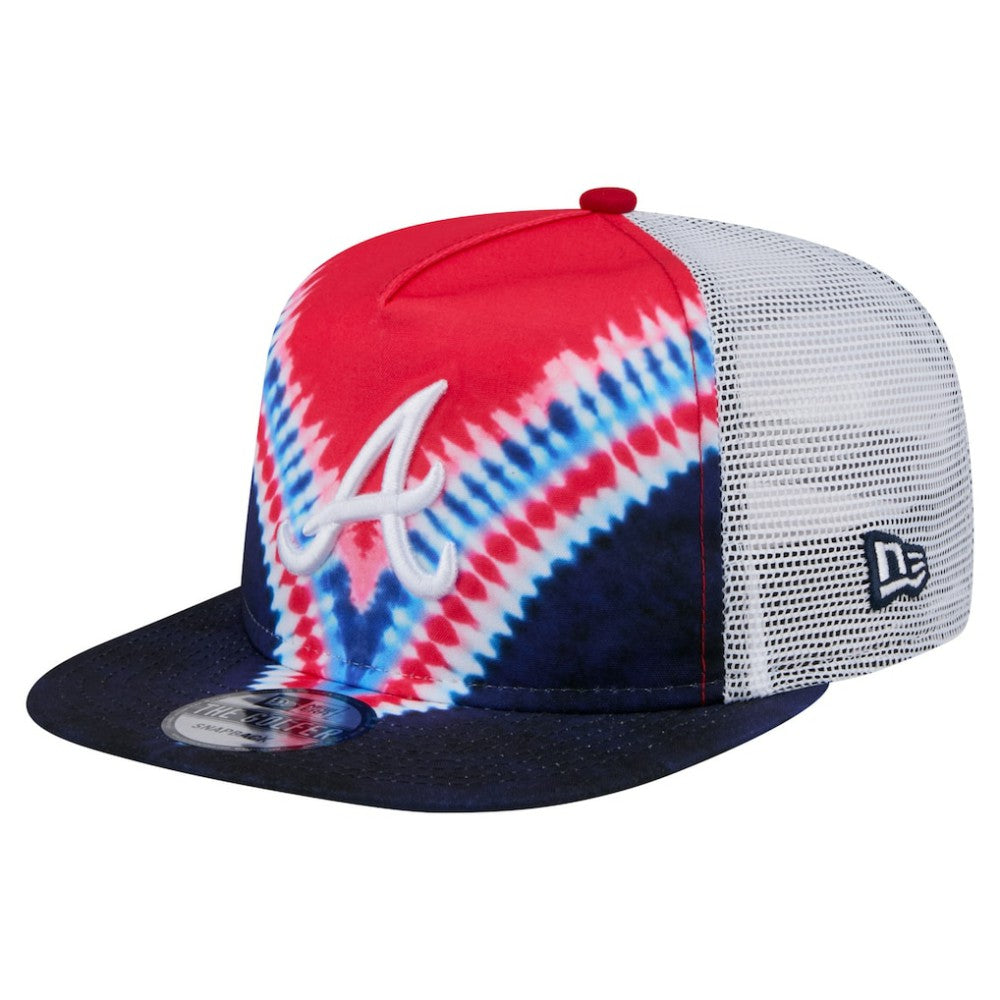 Atlanta Braves New Era Tie-Dye Golfer Trucker Adjustable Hat Sale