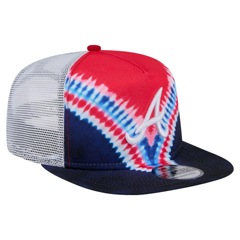 Atlanta Braves New Era Tie-Dye Golfer Trucker Adjustable Hat Sale