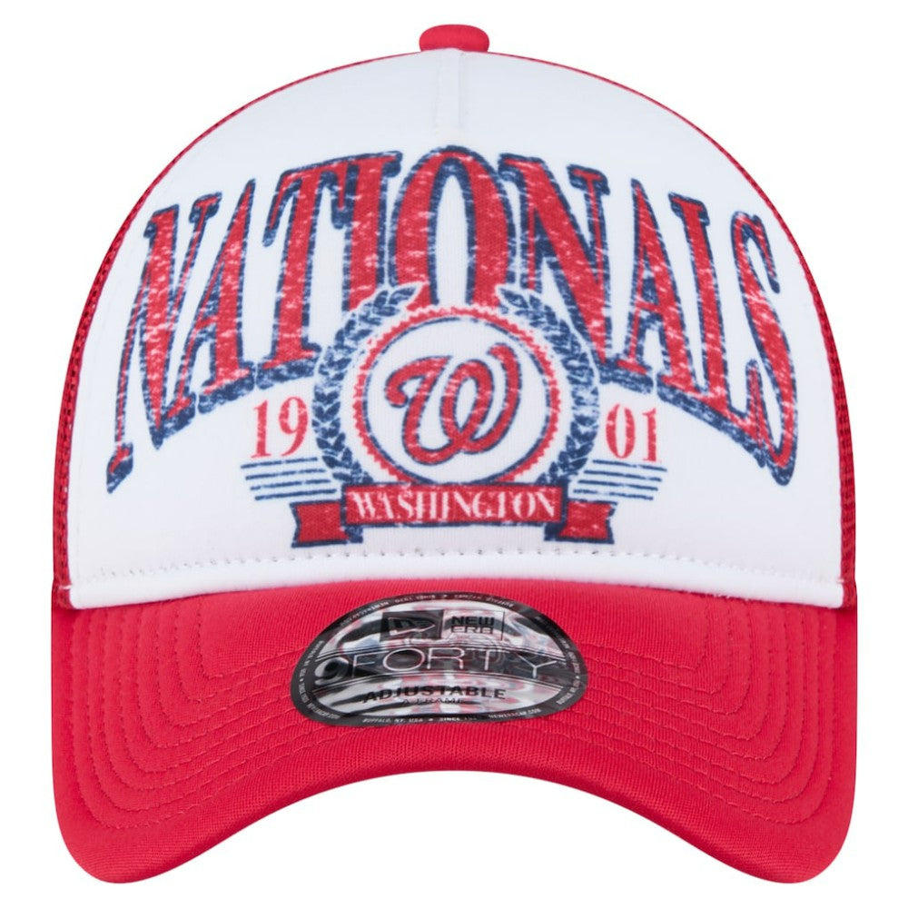 Washington Nationals New Era Distressed 9FORTY A-Frame Adjustable Trucker Hat for sale