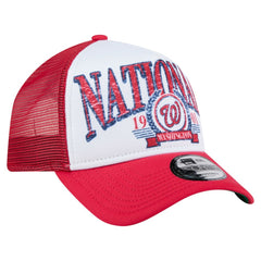 Washington Nationals New Era Distressed 9FORTY A-Frame Adjustable Trucker Hat for sale