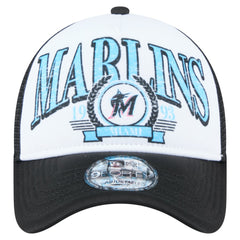 Miami Marlins New Era Distressed 9FORTY A-Frame Adjustable Trucker Hat for sale