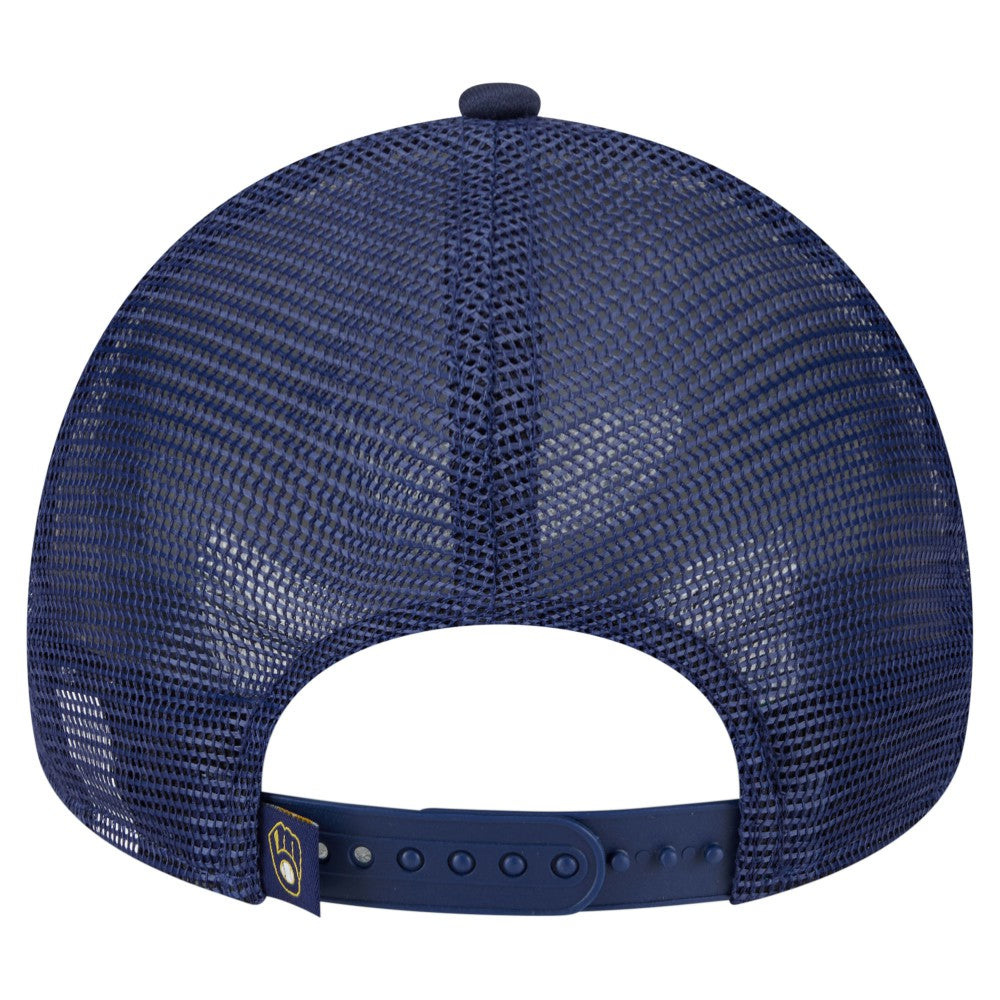 Milwaukee Brewers New Era Distressed 9FORTY A-Frame Adjustable Trucker Hat Online