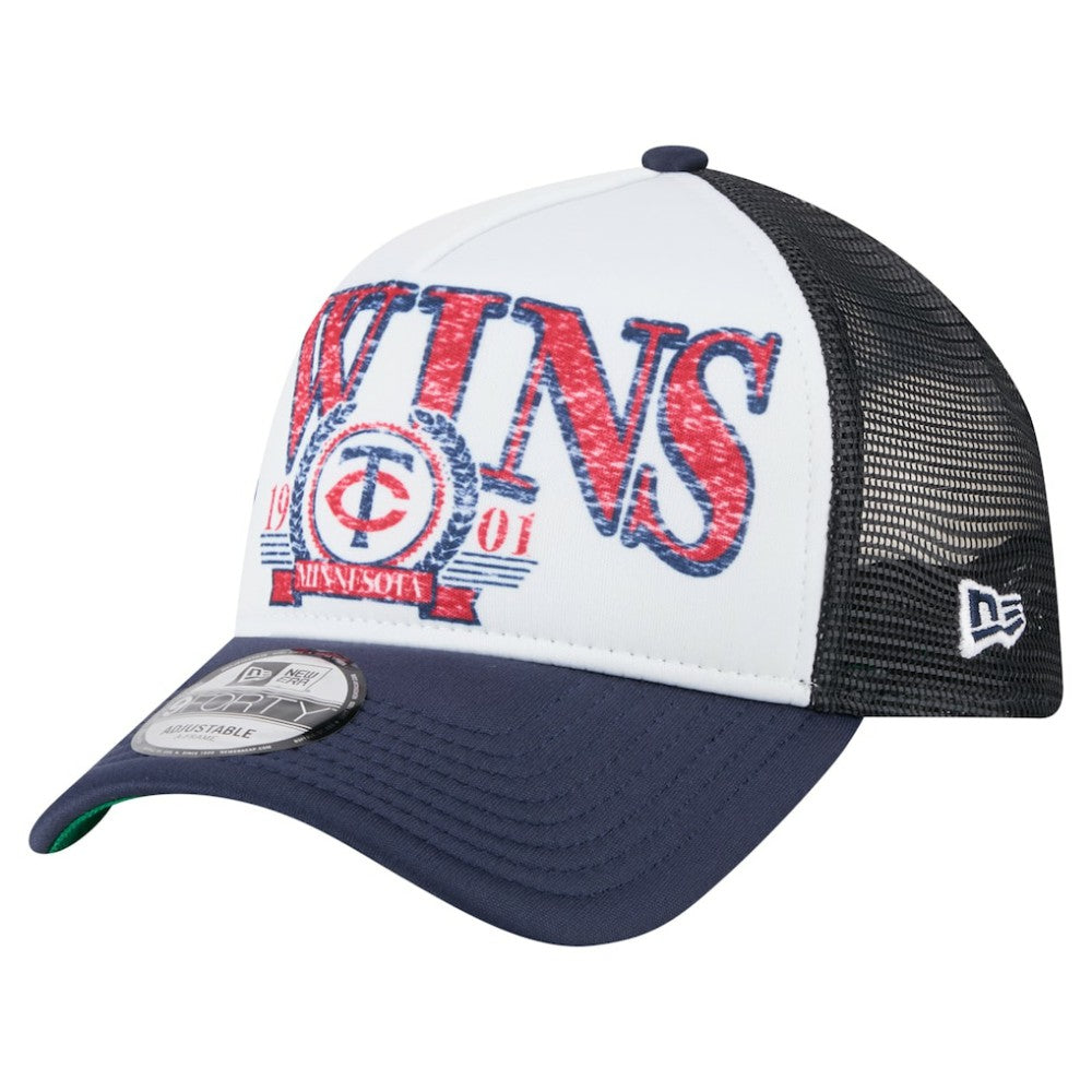 Minnesota Twins New Era Distressed 9FORTY A-Frame Adjustable Trucker Hat Online