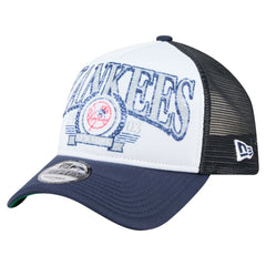 New York Yankees New Era Distressed 9FORTY A-Frame Adjustable Trucker Hat Outlet