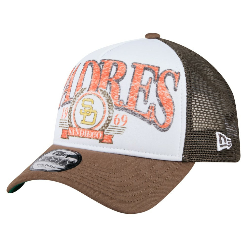 San Diego Padres New Era Distressed 9FORTY A-Frame Adjustable Trucker Hat Online