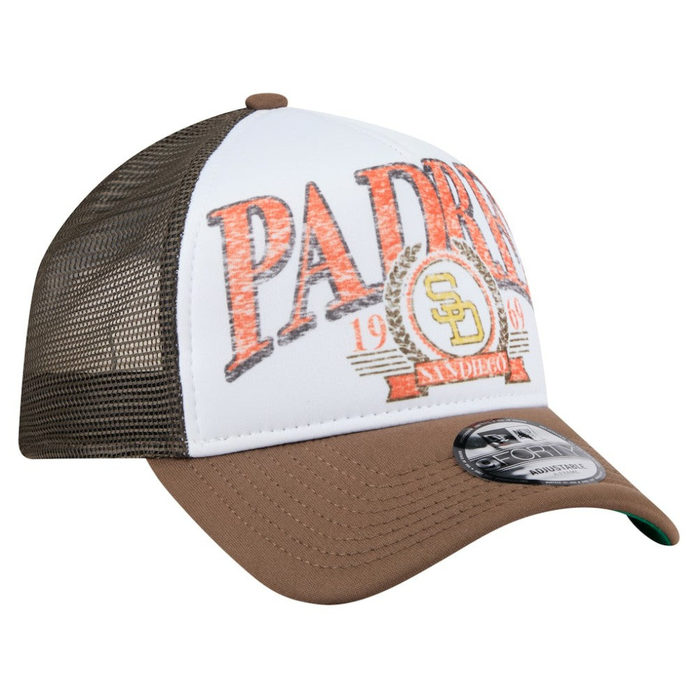 San Diego Padres New Era Distressed 9FORTY A-Frame Adjustable Trucker Hat Online