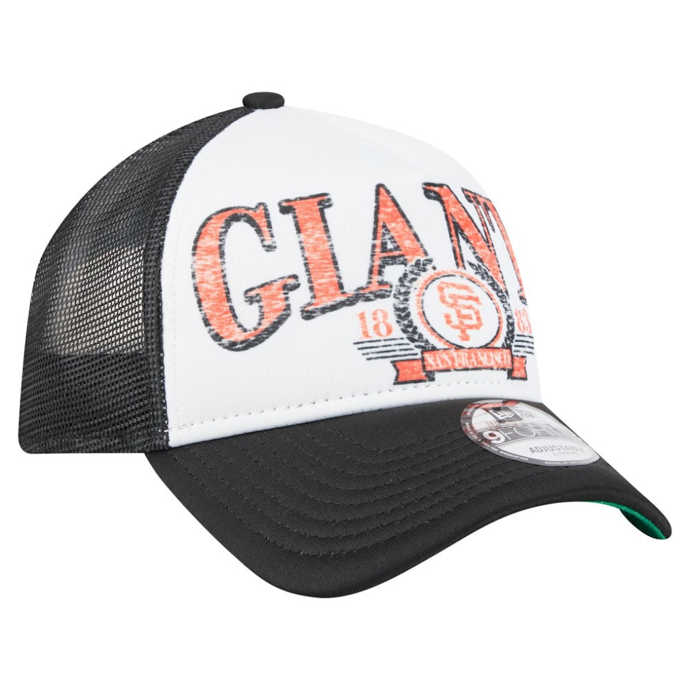 San Francisco Giants New Era Distressed 9FORTY A-Frame Adjustable Trucker Hat Sale