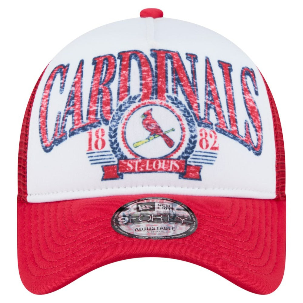 St. Louis Cardinals New Era Distressed 9FORTY A-Frame Adjustable Trucker Hat Online