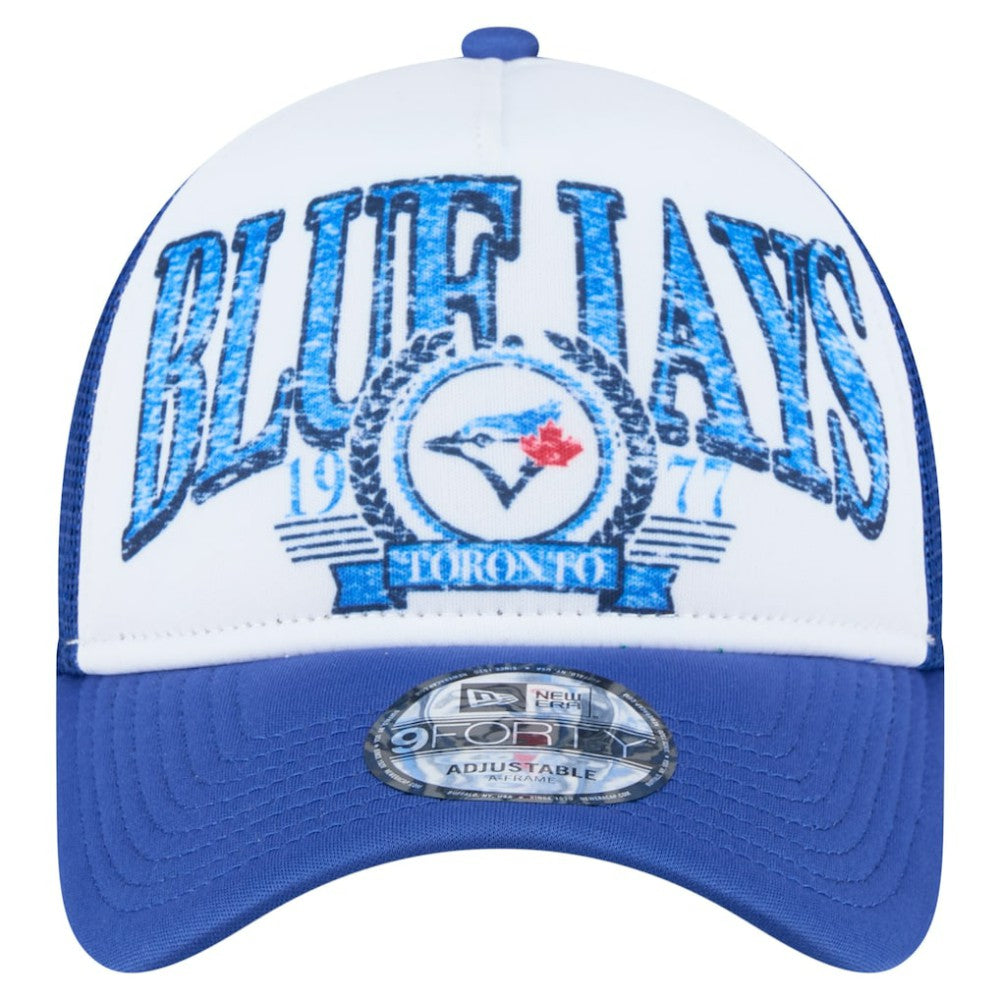 Toronto Blue Jays New Era Distressed 9FORTY A-Frame Adjustable Trucker Hat Online