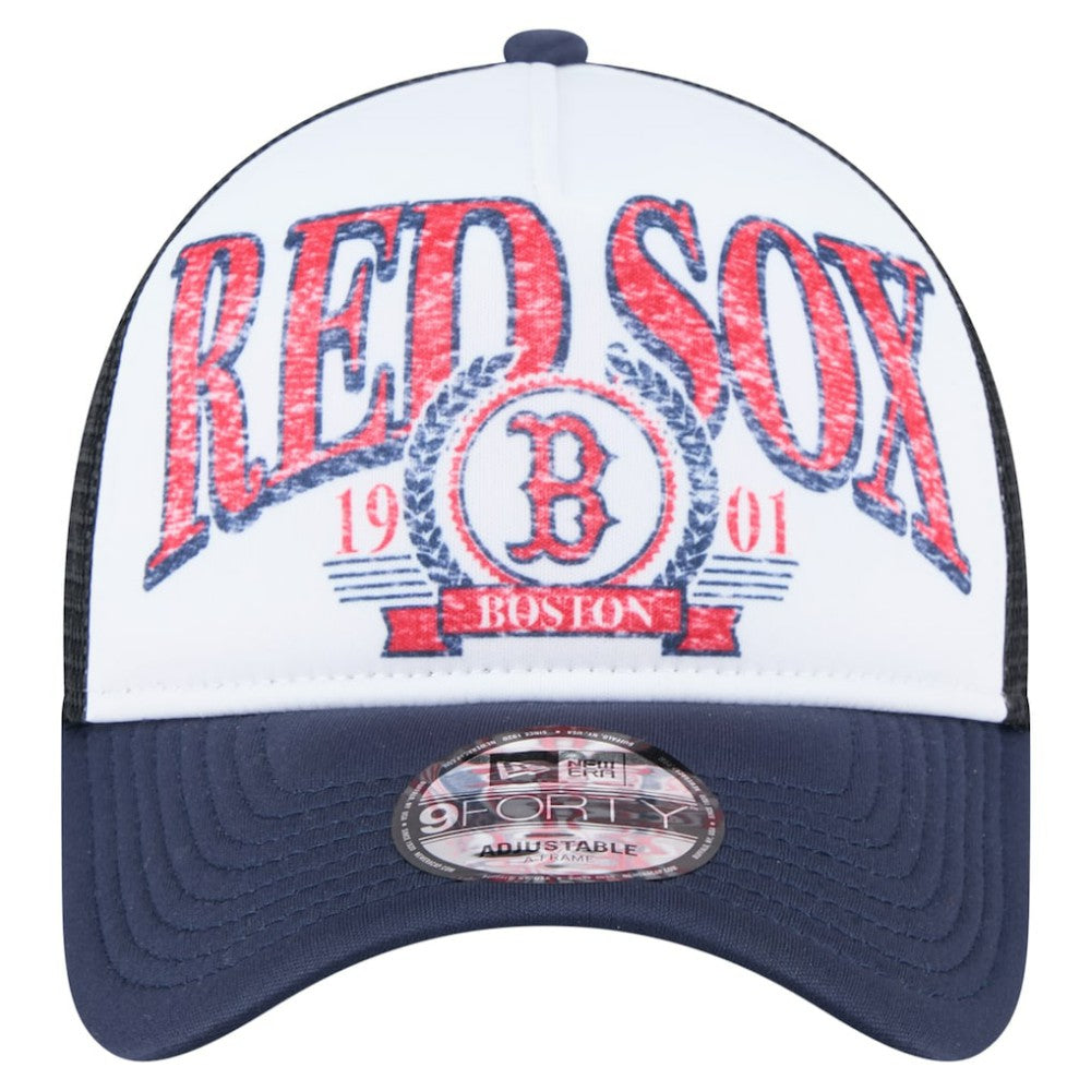 Boston Red Sox New Era Distressed 9FORTY A-Frame Adjustable Trucker Hat Online