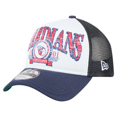 Cleveland Guardians New Era Distressed 9FORTY A-Frame Adjustable Trucker Hat Discount