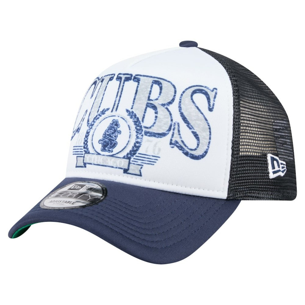 Chicago Cubs New Era Distressed 9FORTY A-Frame Adjustable Trucker Hat Discount