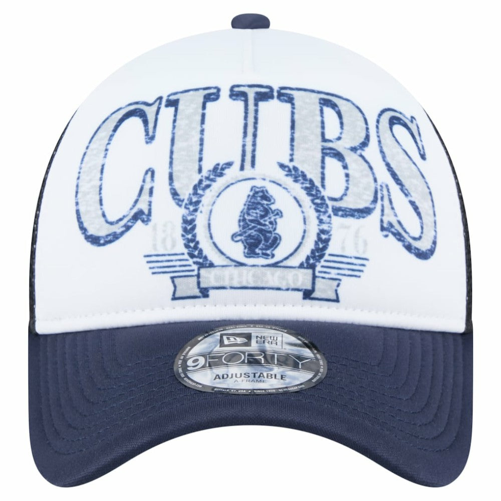 Chicago Cubs New Era Distressed 9FORTY A-Frame Adjustable Trucker Hat Discount