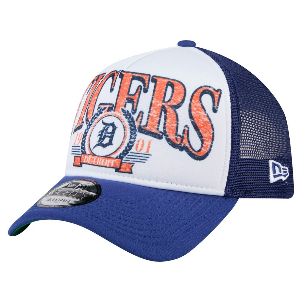 Detroit Tigers New Era Distressed 9FORTY A-Frame Adjustable Trucker Hat Sale