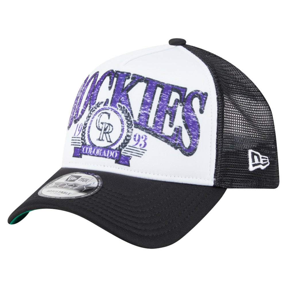 Colorado Rockies New Era Distressed 9FORTY A-Frame Adjustable Trucker Hat Discount