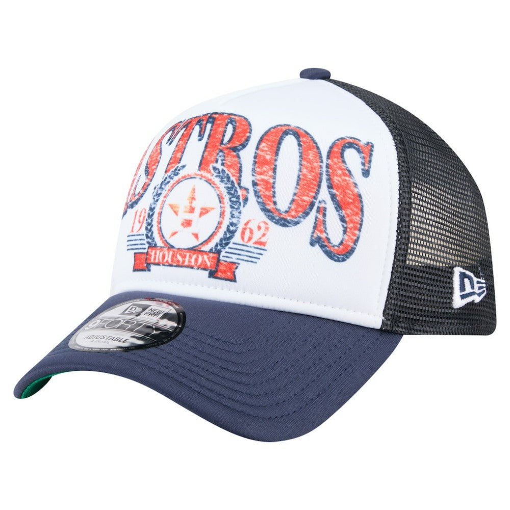Houston Astros New Era Distressed 9FORTY A-Frame Adjustable Trucker Hat Outlet