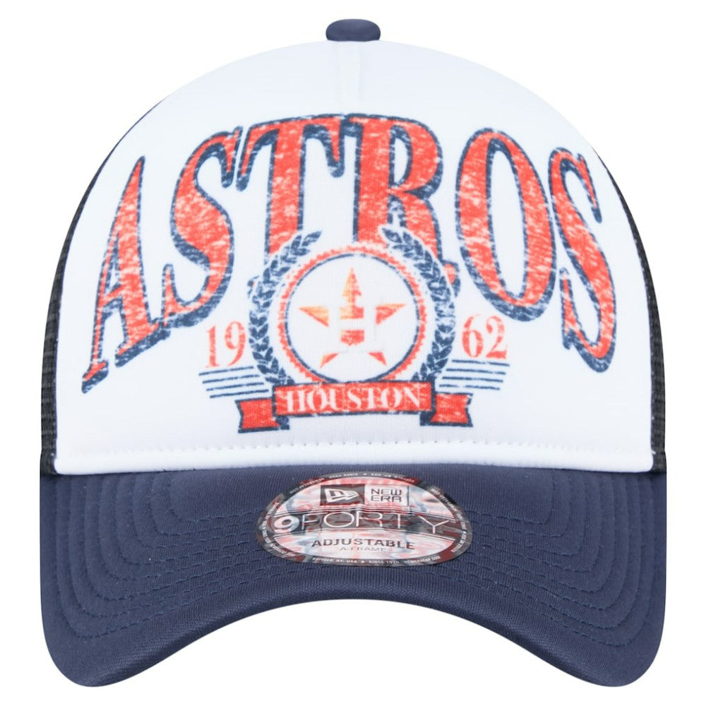 Houston Astros New Era Distressed 9FORTY A-Frame Adjustable Trucker Hat Outlet